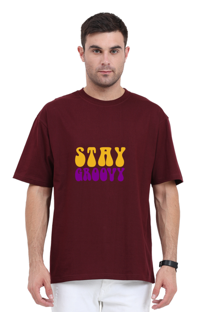 Shivvm's Stay Groovy cool oversized T-shirt for men