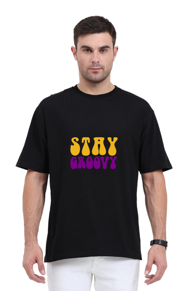 Shivvm's Stay Groovy cool oversized T-shirt for men