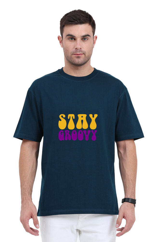 Shivvm's Stay Groovy cool oversized T-shirt for men