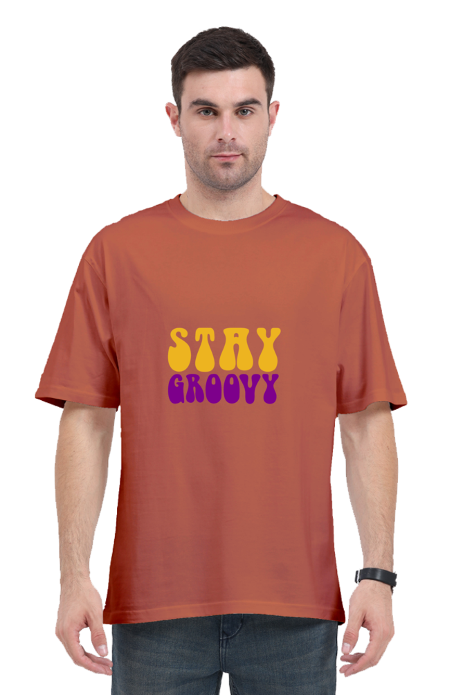 Shivvm's Stay Groovy cool oversized T-shirt for men