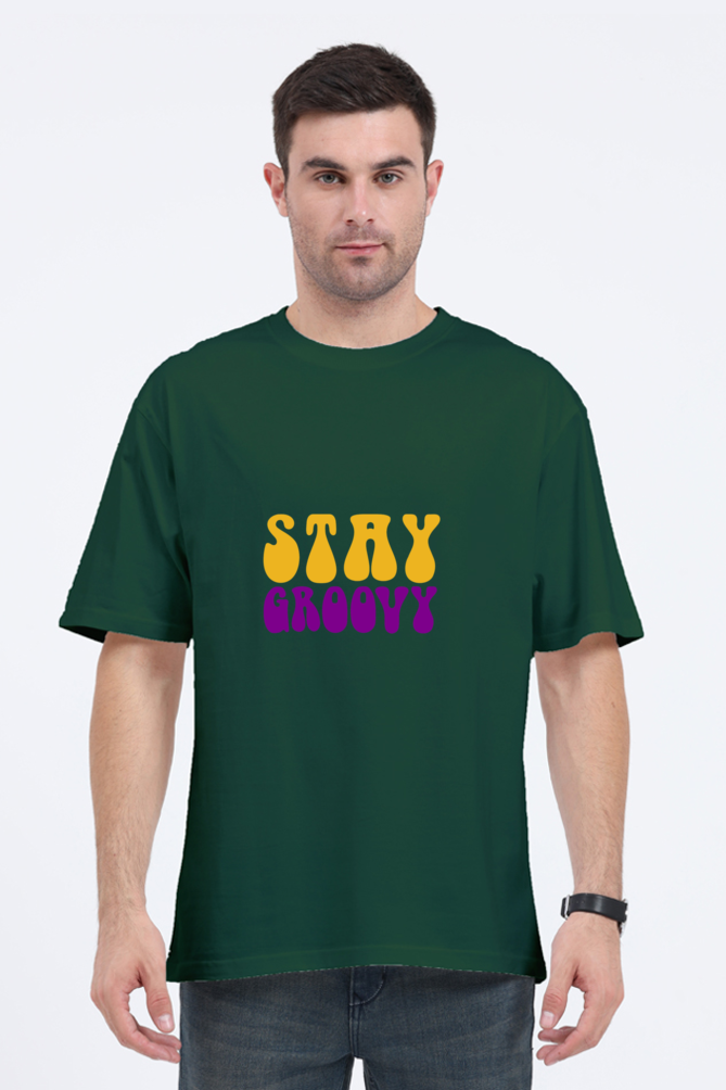 Shivvm's Stay Groovy cool oversized T-shirt for men