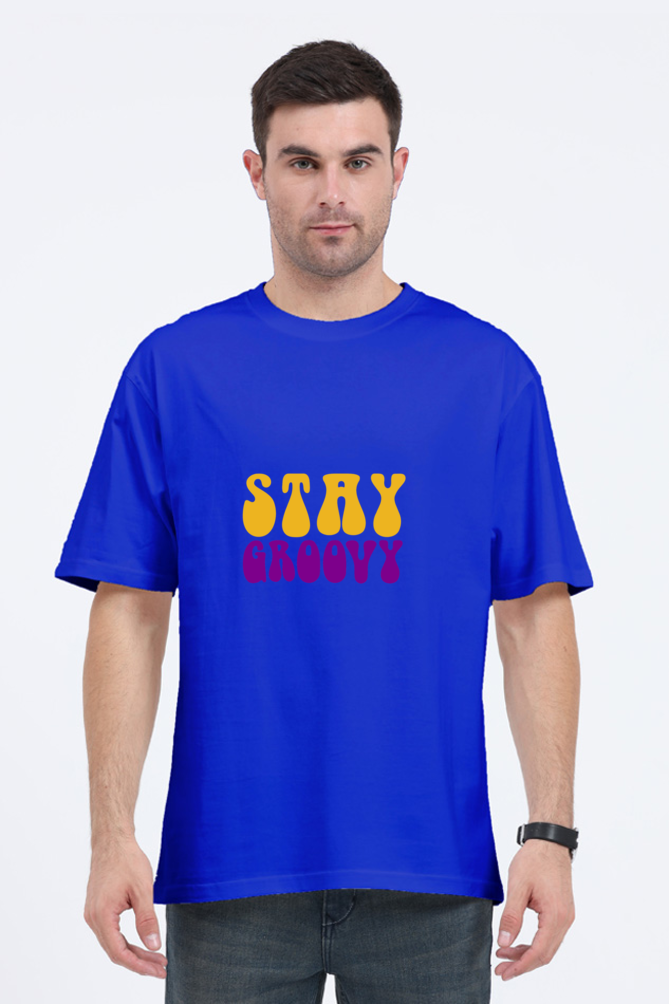 Shivvm's Stay Groovy cool oversized T-shirt for men